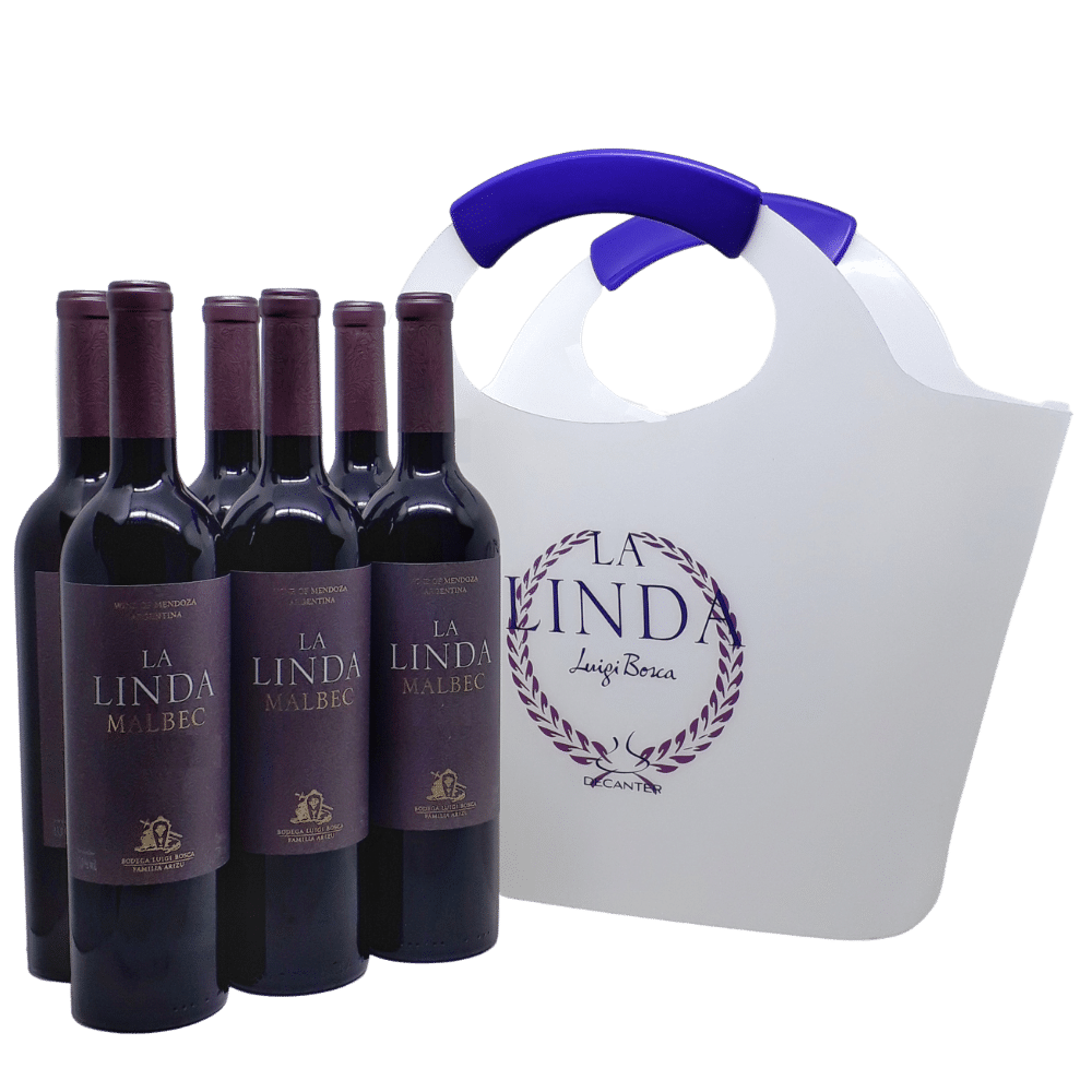 Kit 6 Vinhos La Linda Malbec 750ml c/ 1 Sacola de Praia – Empório Frei  Caneca