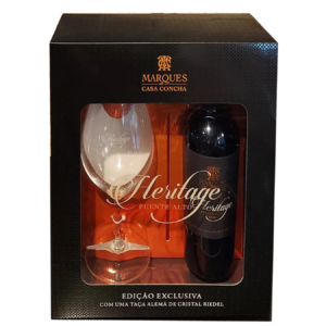 Kit Vinho Marques De Casa Concha Heritage Tto 750ml C/ Taça Riedel