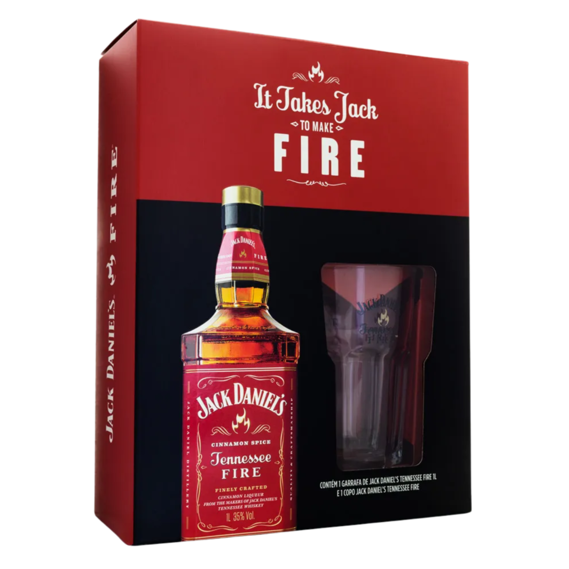 Kit Whiskey Jack Daniels Tennessee Fire L C Copo Emp Rio Frei Caneca