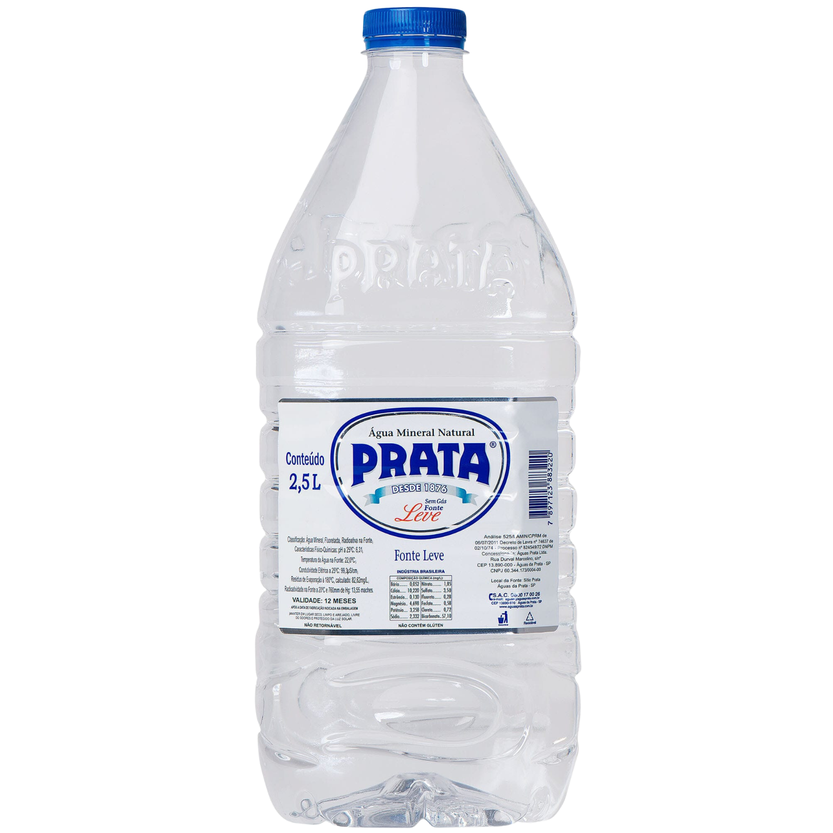 Água Mineral c/ Gás Prata Garrafa de Vidro 300ml